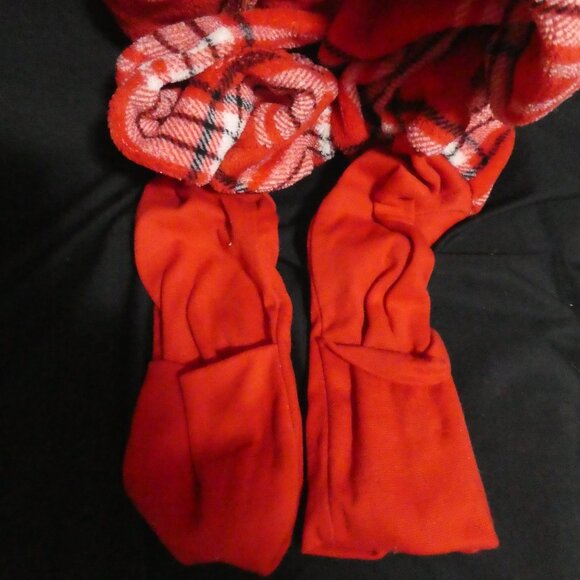 MIKK LOUNGE | xl - extra large | Plaid Fleece Zip-Up Front Closure Hooded Pajama - Picture 14 of 16